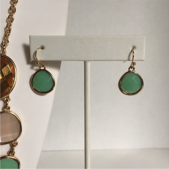 Multi-Colored Jewel Tropical Earring and Necklace - Picture 5 of 5